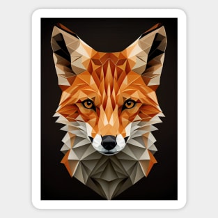 Triangle Fox - Abstract polygon animal face staring Magnet